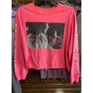 Official Selena Quintanilla Dreaming Of You Pink Long Sleeve Crop Top XL
